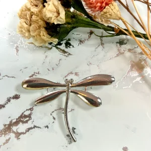 Broche Libélula Plateada