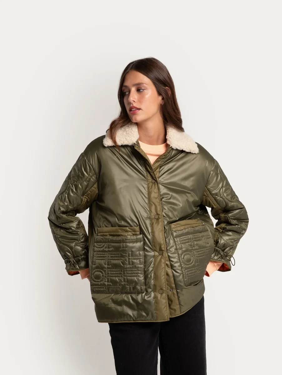 CHAQUETA ACOLCHADA CUELLO BORREGO JOHNNY CAQUI - Imagen 6