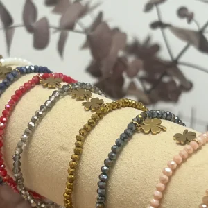 Pulsera trébol metalizado