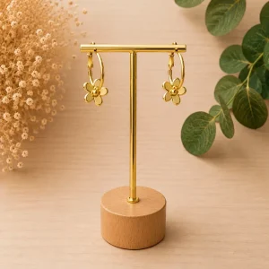 Pendientes charm flor