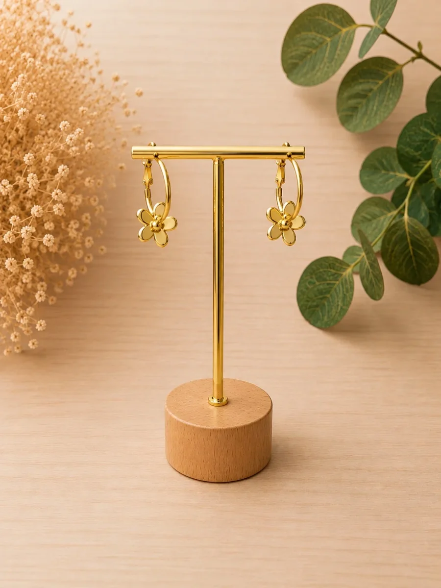 Pendientes charm flor - Imagen 2