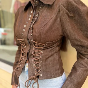 Chaqueta denim marrón