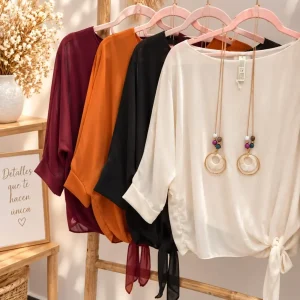 blusa fluida detalle colgante