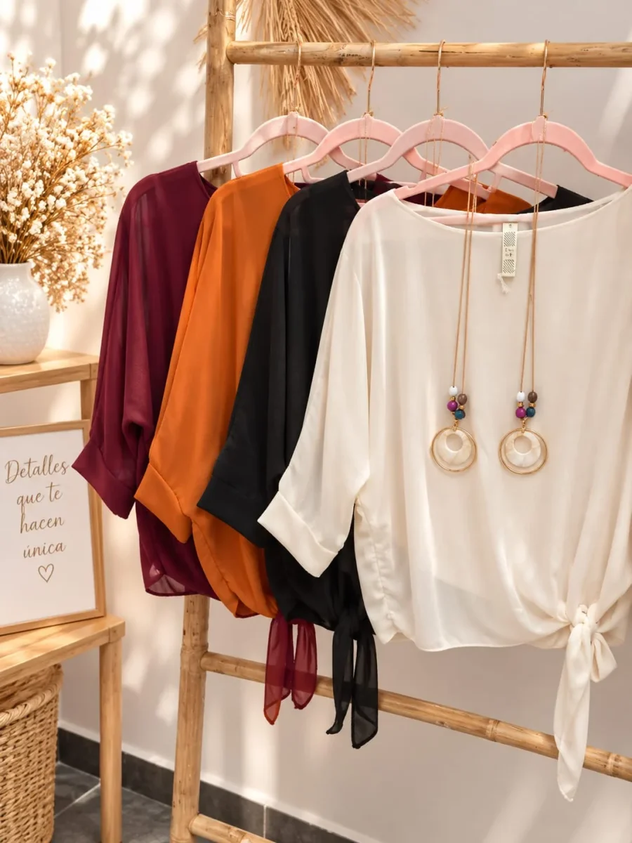 blusa fluida detalle colgante