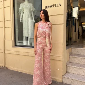 Conjunto pantalón lazado flecos