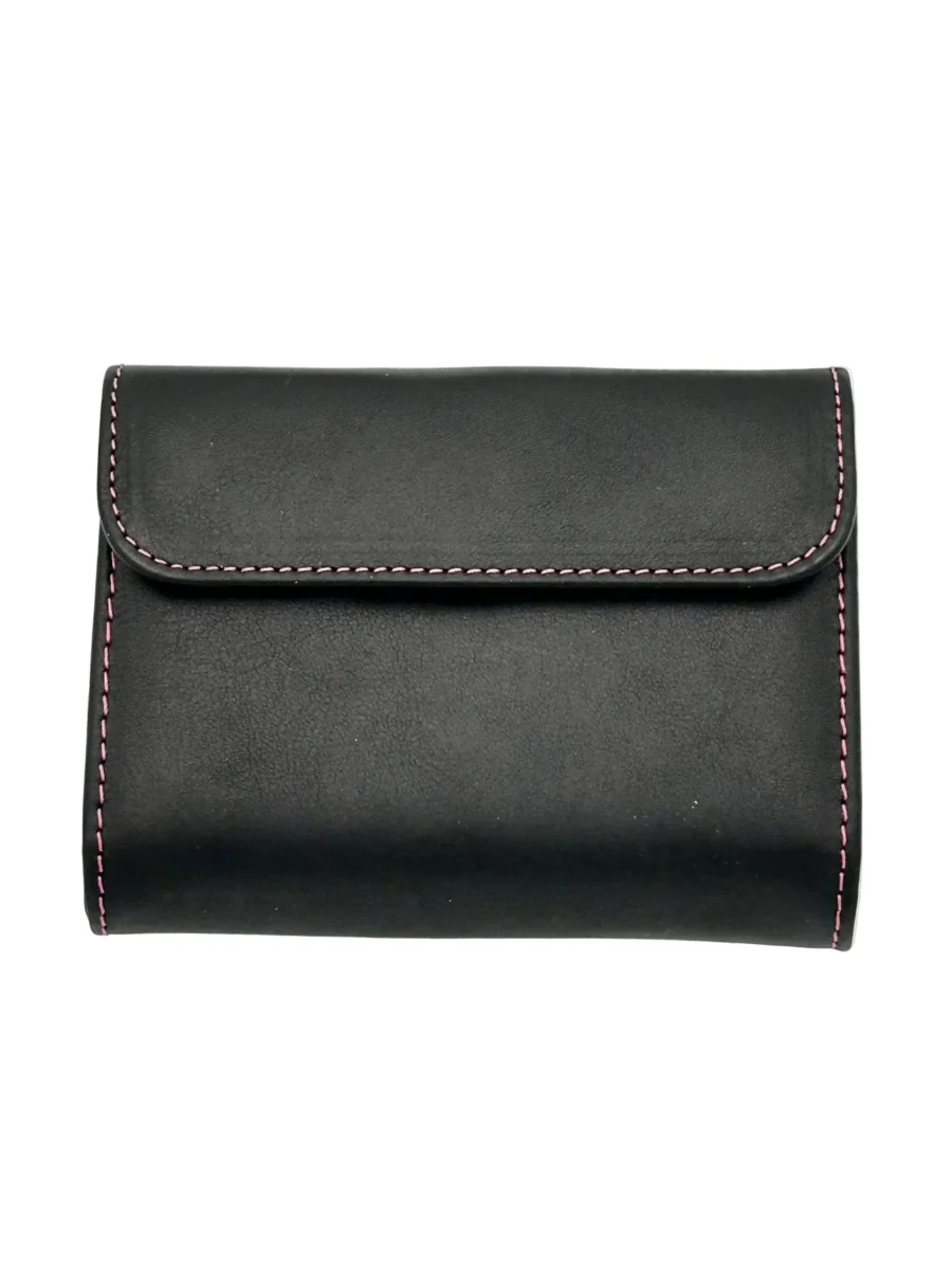 Billetero de Piel Vacuno Monedero clic Amichi Classic Negro 12x9,5cm - Imagen 3