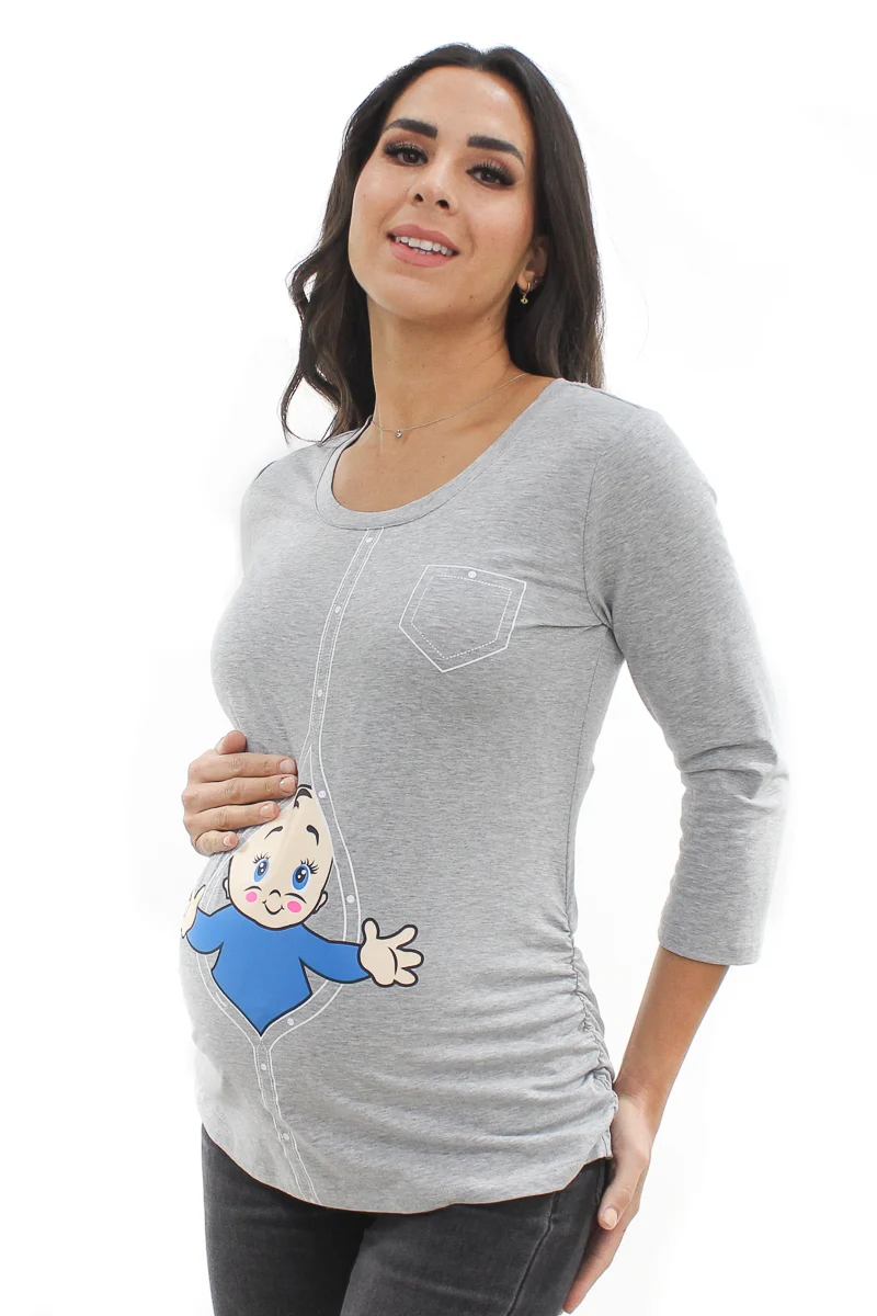 PLAYERA CON ESTAMPADO DE BEBÉ "BOY" - Imagen 3