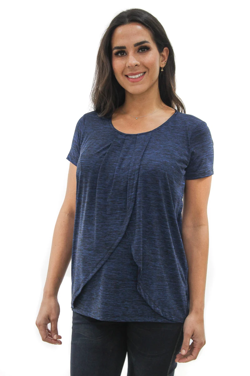 Blusa De Lactancia Elástica de Manga Corta - Imagen 6