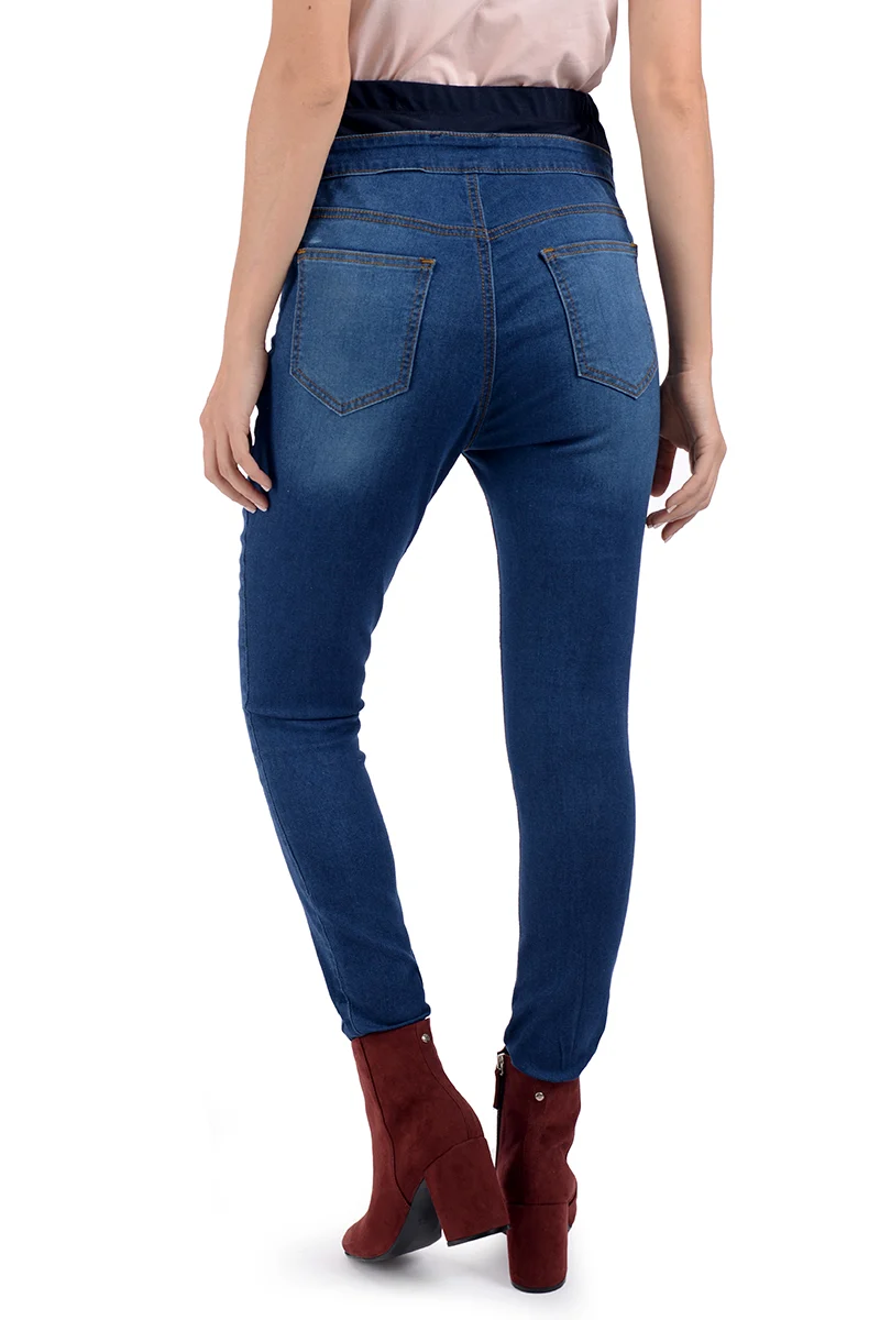 Jeans de embarazo MAMA MIA Maternity de mezclilla estilo entubado - Imagen 4