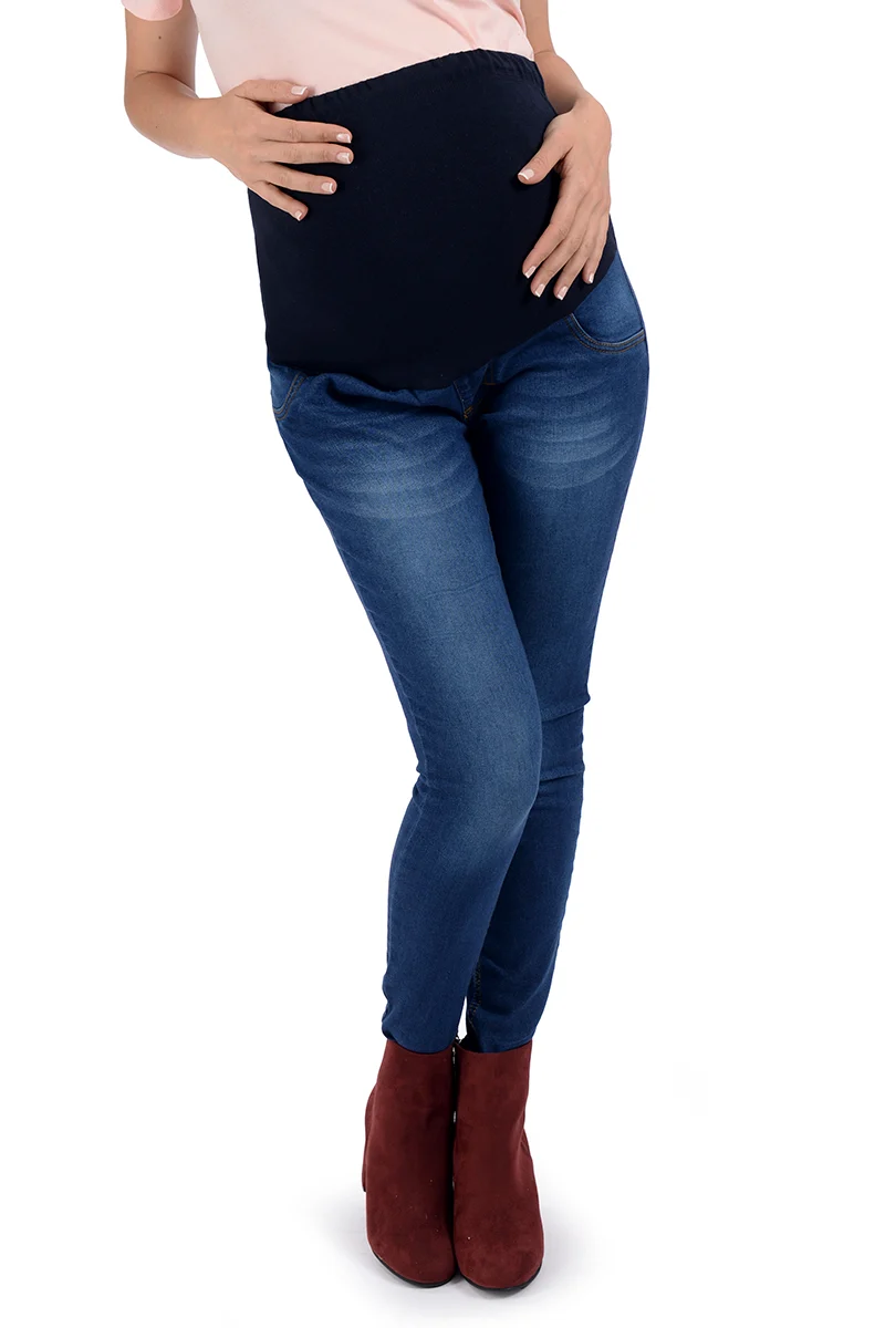 Jeans de embarazo MAMA MIA Maternity de mezclilla estilo entubado - Imagen 3