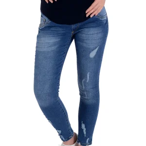 Jeans para embarazada MAMA MIA Maternity con efecto rasgado y panel elástico