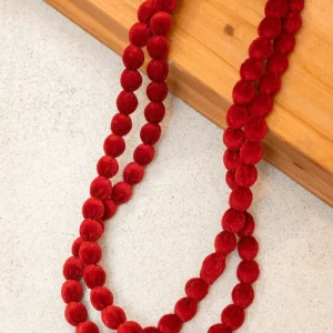 Collar terciopelo cereza