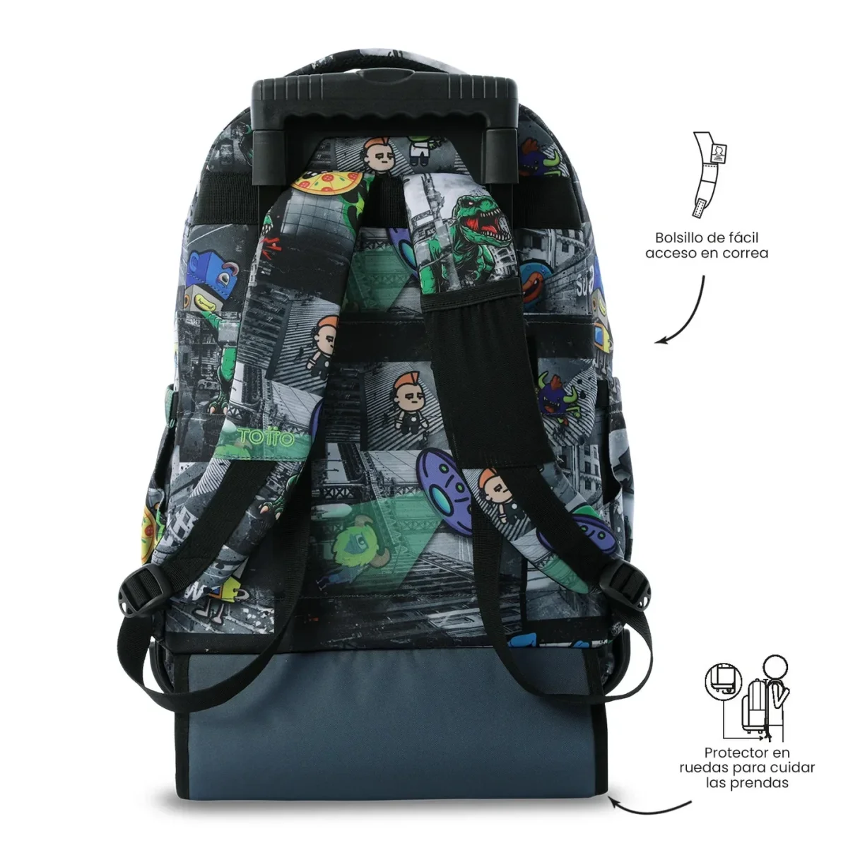 Mochila escolar con ruedas Totto Renglones - Rolly - Imagen 5