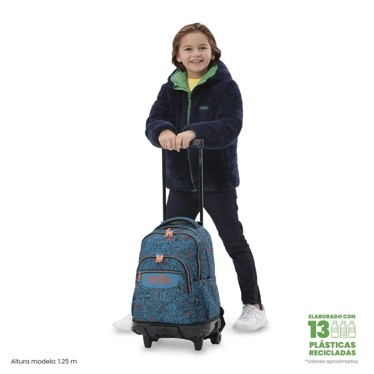 Mochila escolar con ruedas Totto Renglones - Grafer - Imagen 3