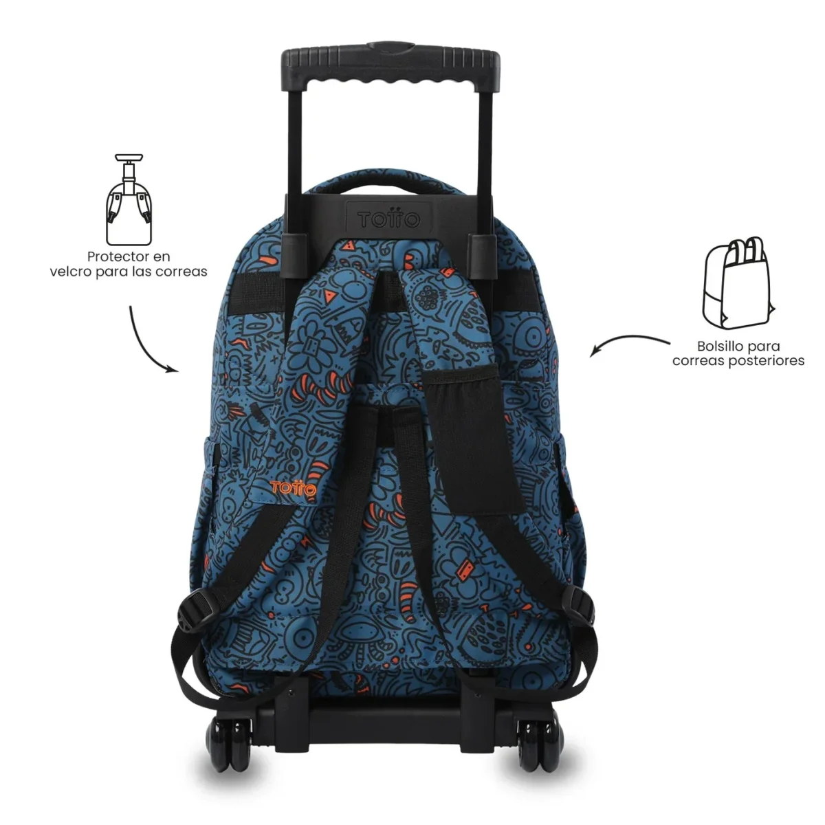 Mochila escolar con ruedas Totto Renglones - Grafer - Imagen 5
