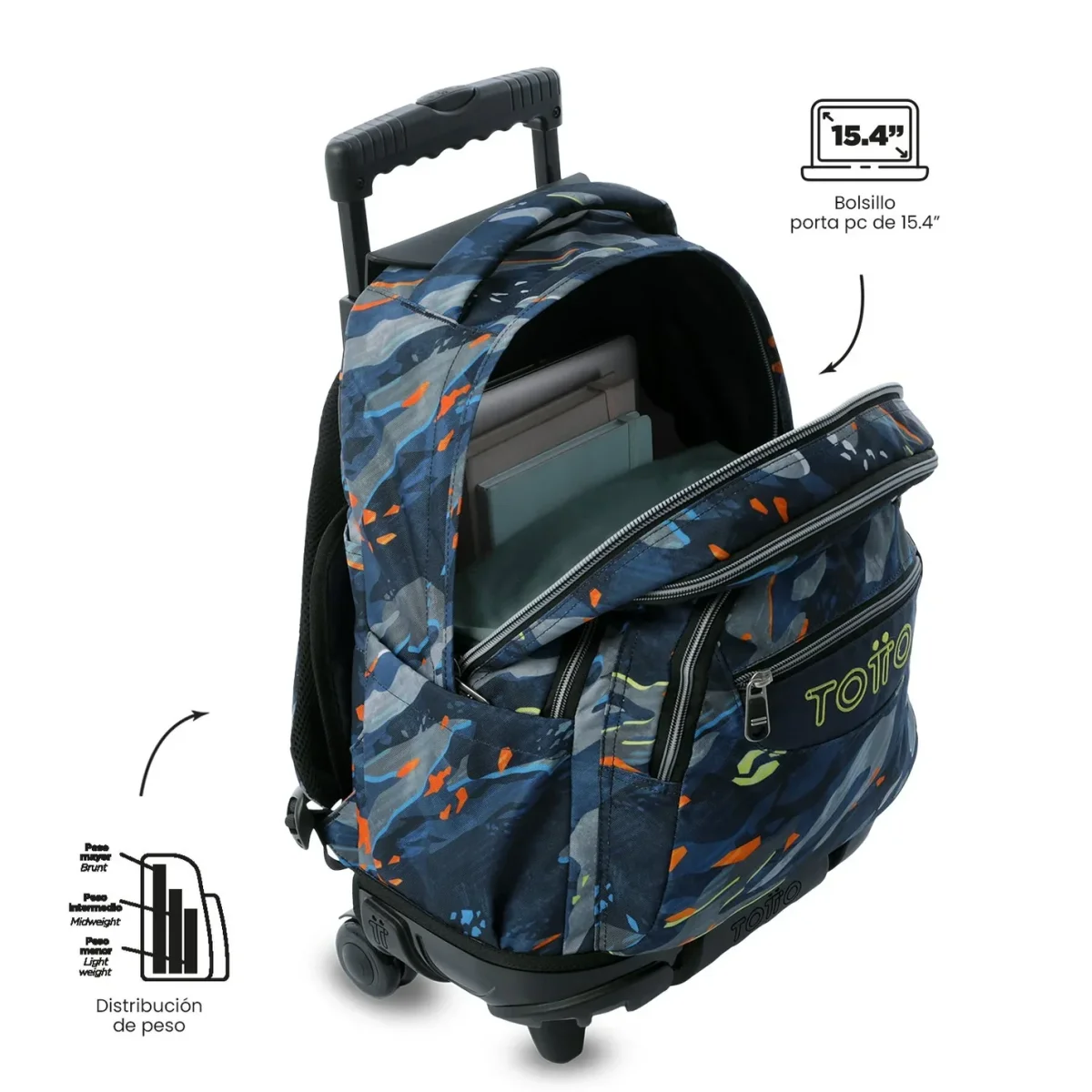 Mochila escolar con ruedas Totto Renglones - Groove - Imagen 6