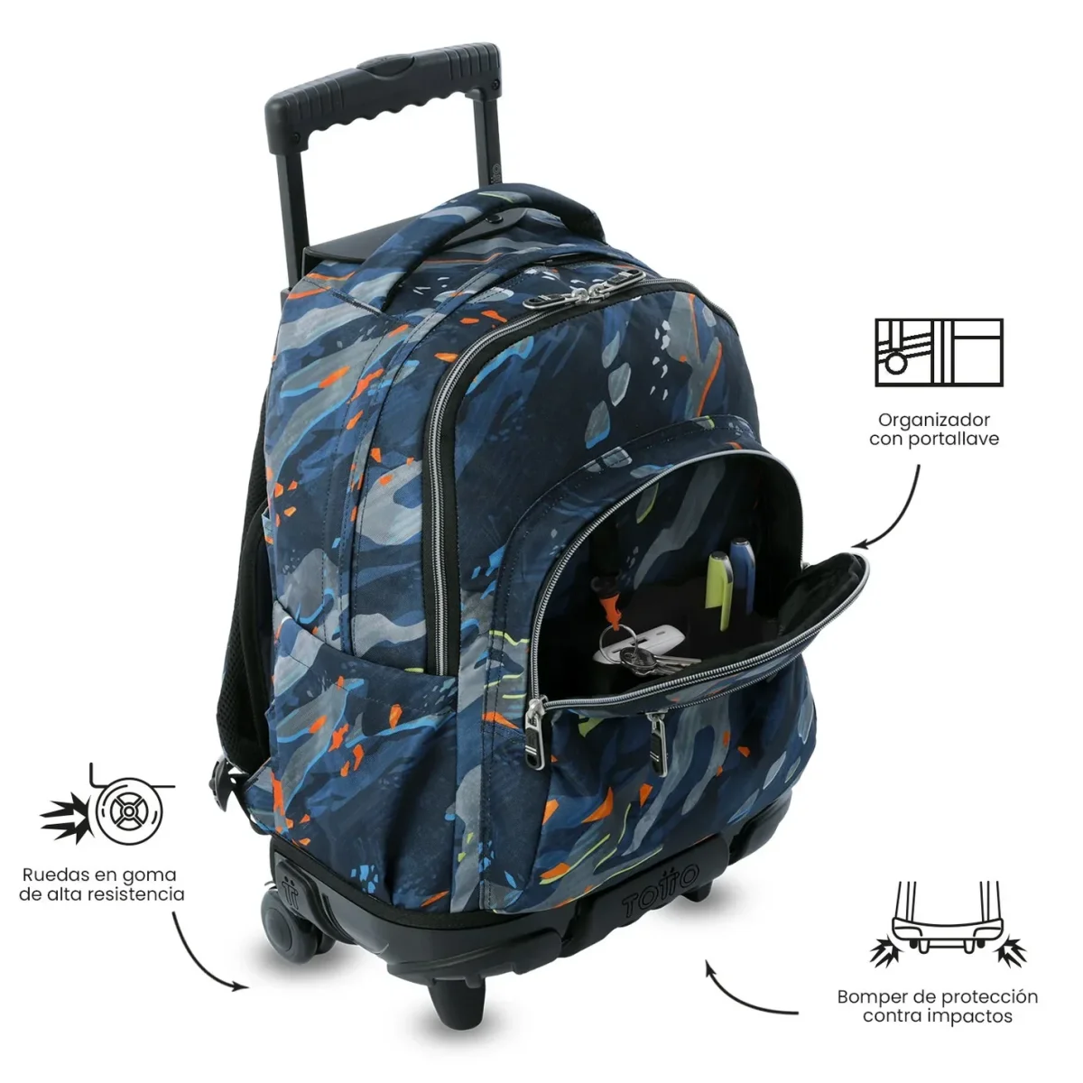 Mochila escolar con ruedas Totto Renglones - Groove - Imagen 7
