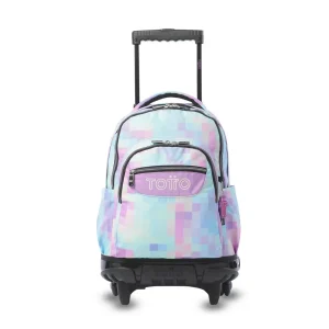 Mochila escolar con ruedas Totto Renglones - Pixelly