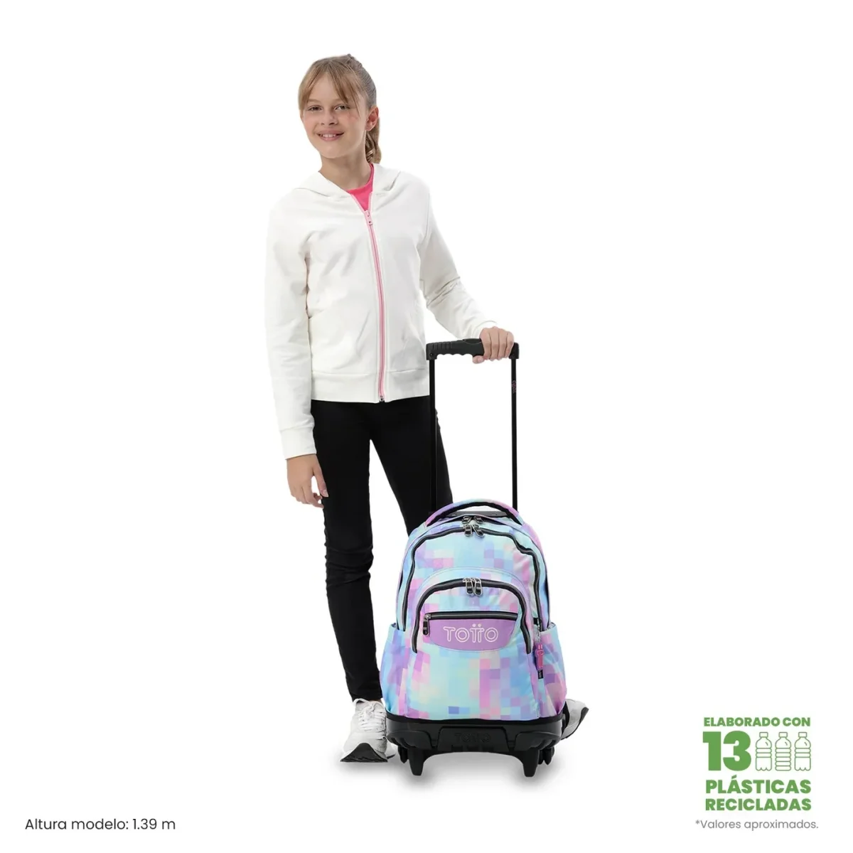 Mochila escolar con ruedas Totto Renglones - Pixelly - Imagen 3