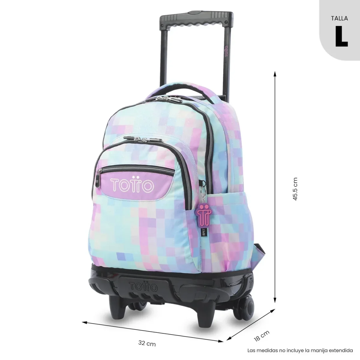 Mochila escolar con ruedas Totto Renglones - Pixelly - Imagen 4