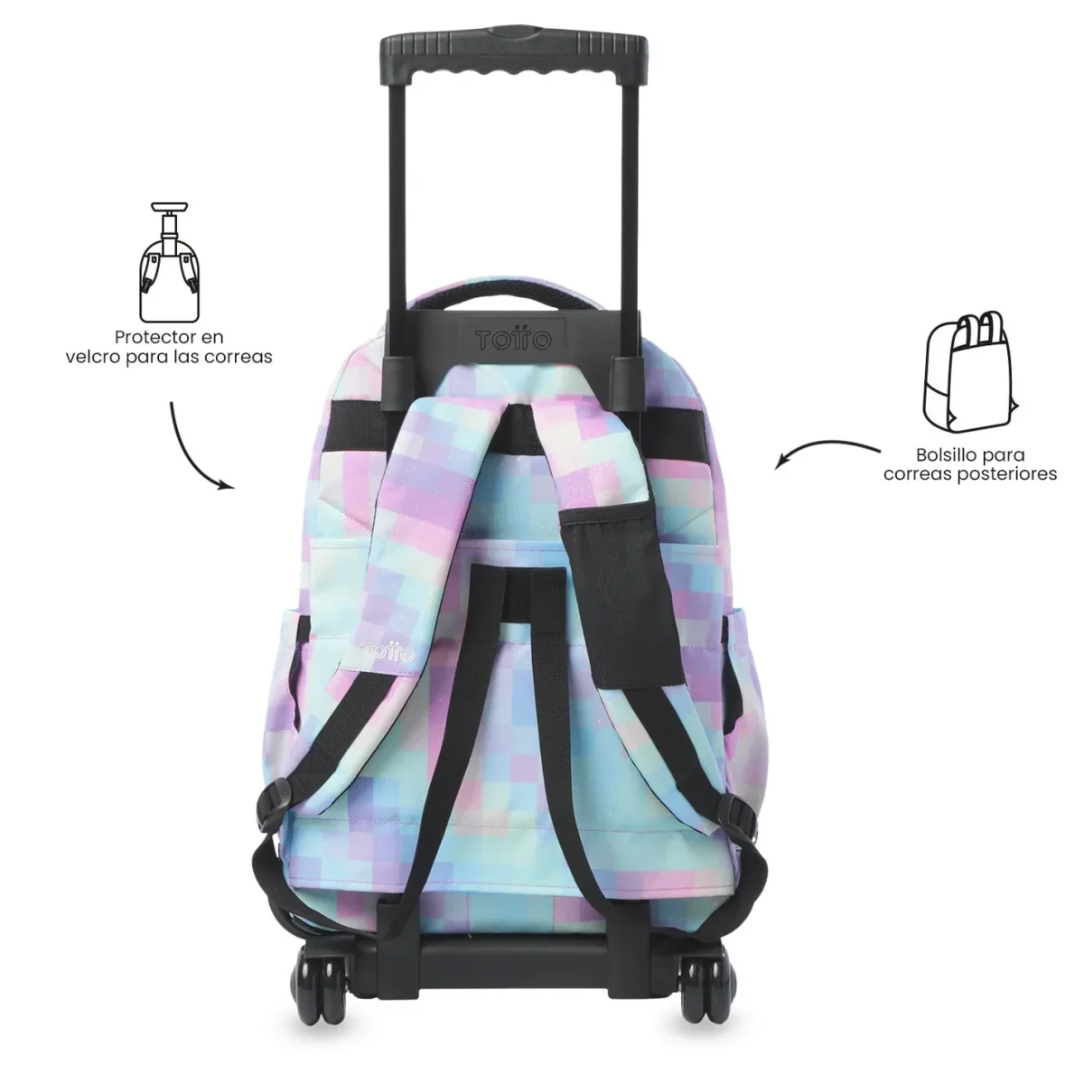 Mochila escolar con ruedas Totto Renglones - Pixelly - Imagen 5