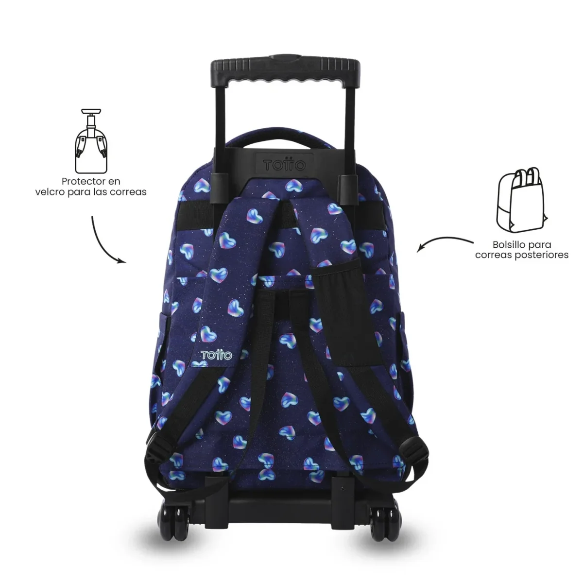 Mochila escolar con ruedas Totto Renglones - Nacary - Imagen 5