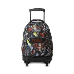 Mochila escolar con ruedas Totto Renglones - Rally Red
