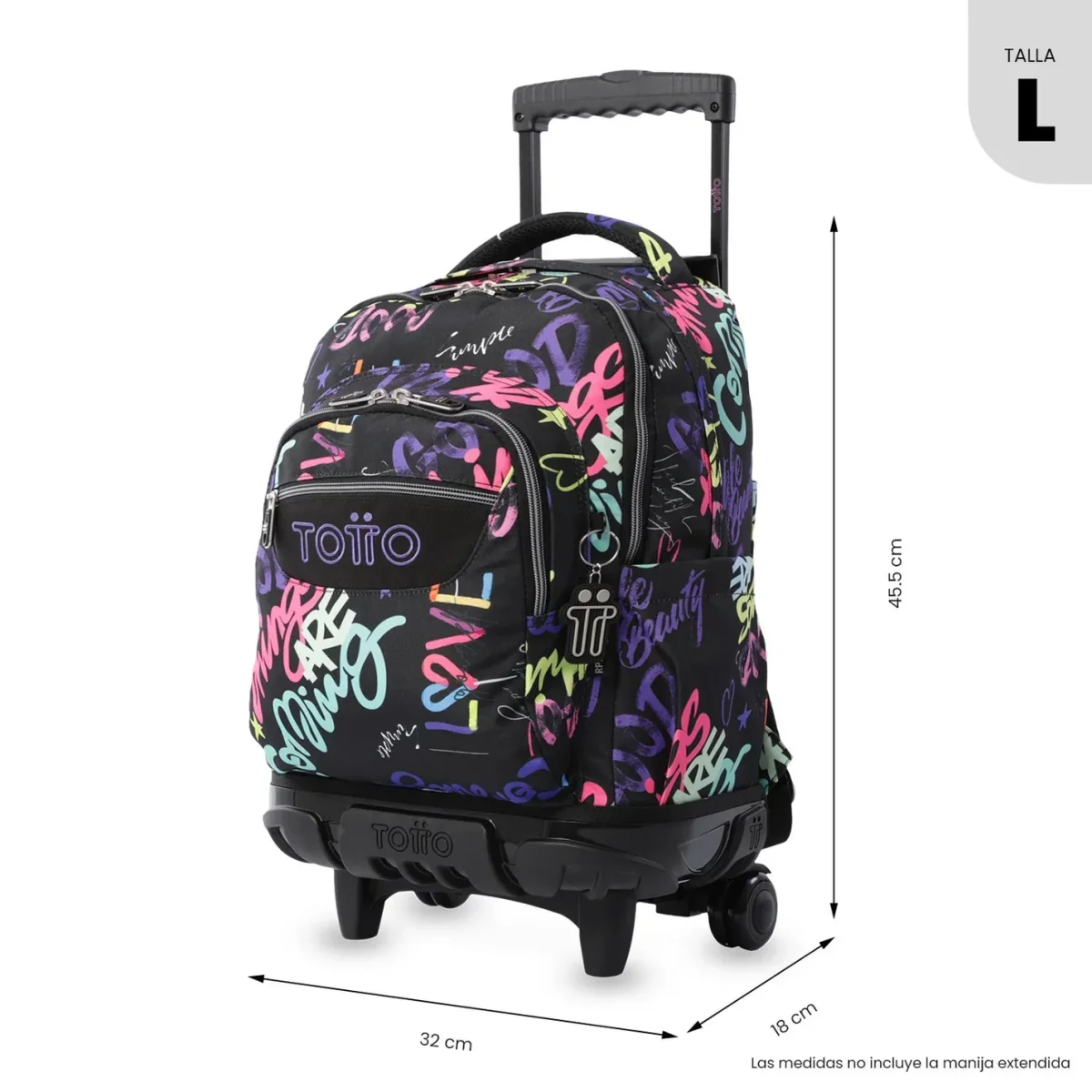 Mochila escolar con ruedas Totto Renglones - Letry - Imagen 4