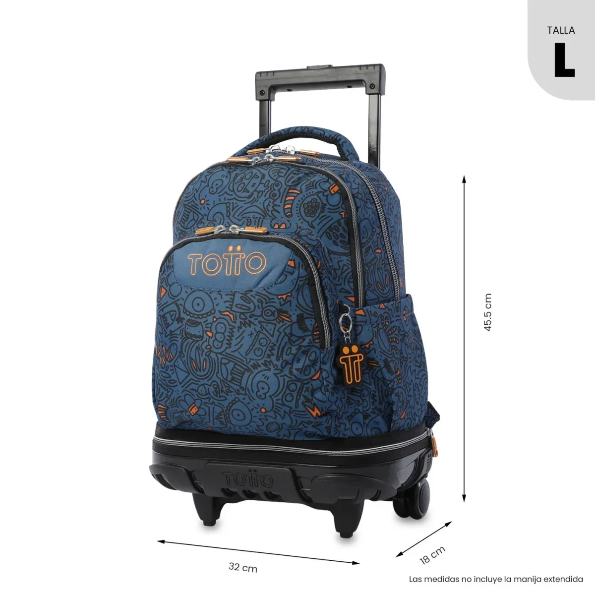 Mochila escolar ruedas desmontable Totto Tiza - Grafer - Imagen 4