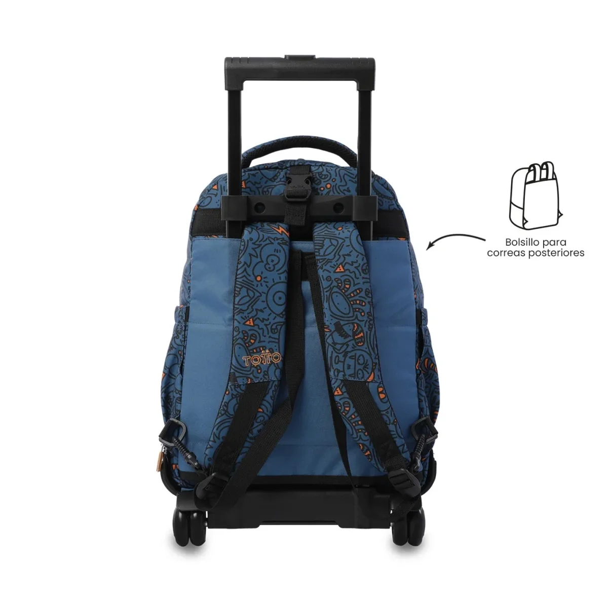 Mochila escolar ruedas desmontable Totto Tiza - Grafer - Imagen 5