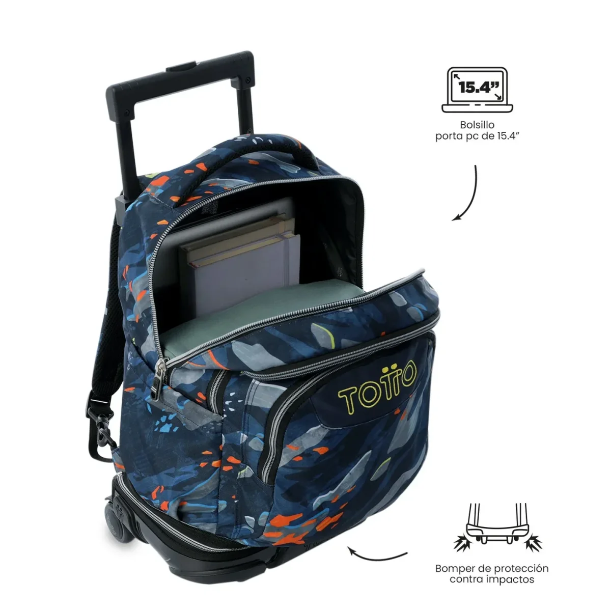 Mochila escolar ruedas desmontable Totto Tiza - Groove - Imagen 7