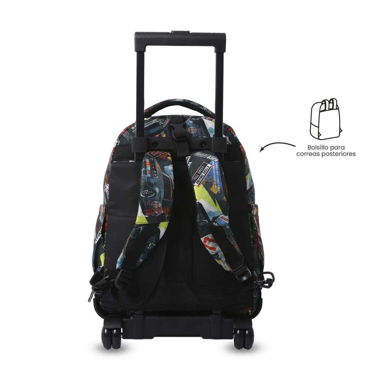 Mochila escolar ruedas desmontable Totto Tiza - Rally Red - Imagen 6