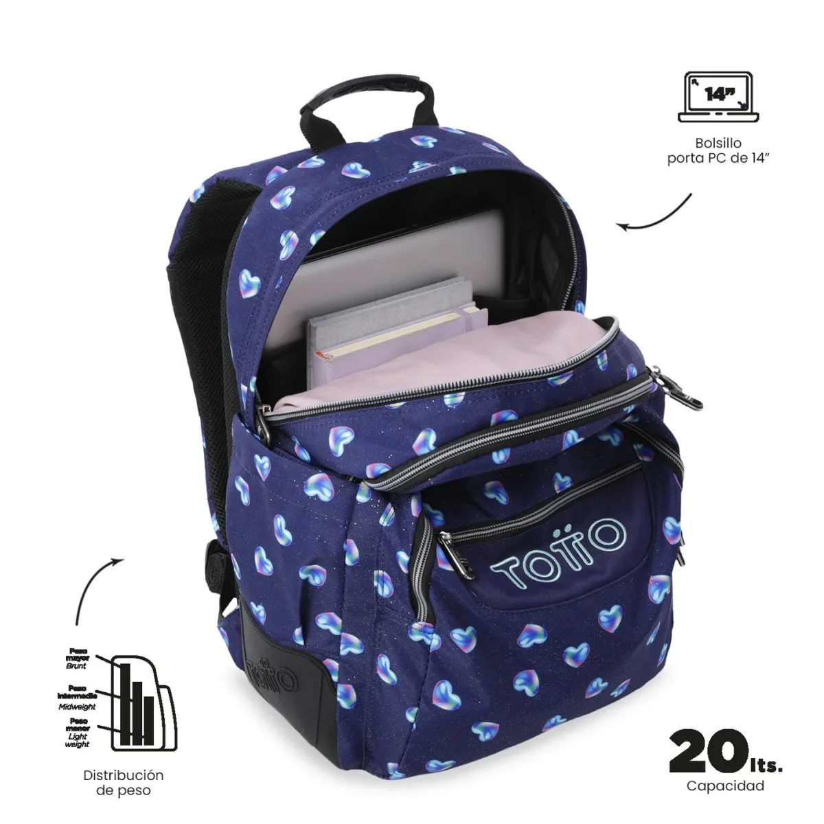 Mochila escolar Totto Rayol - Nacary - Imagen 6