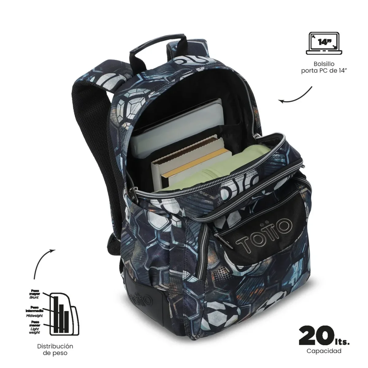 Mochila escolar Totto Rayol - Verat Soccer - Imagen 6