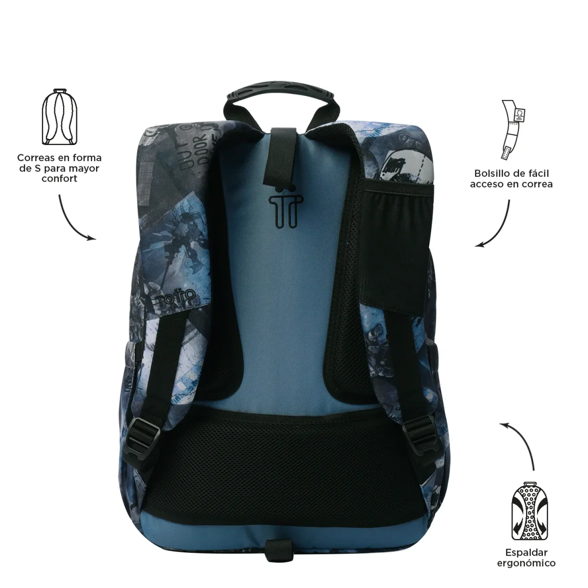 Mochila escolar adaptable a carro Totto Acuareles - Film - Imagen 5