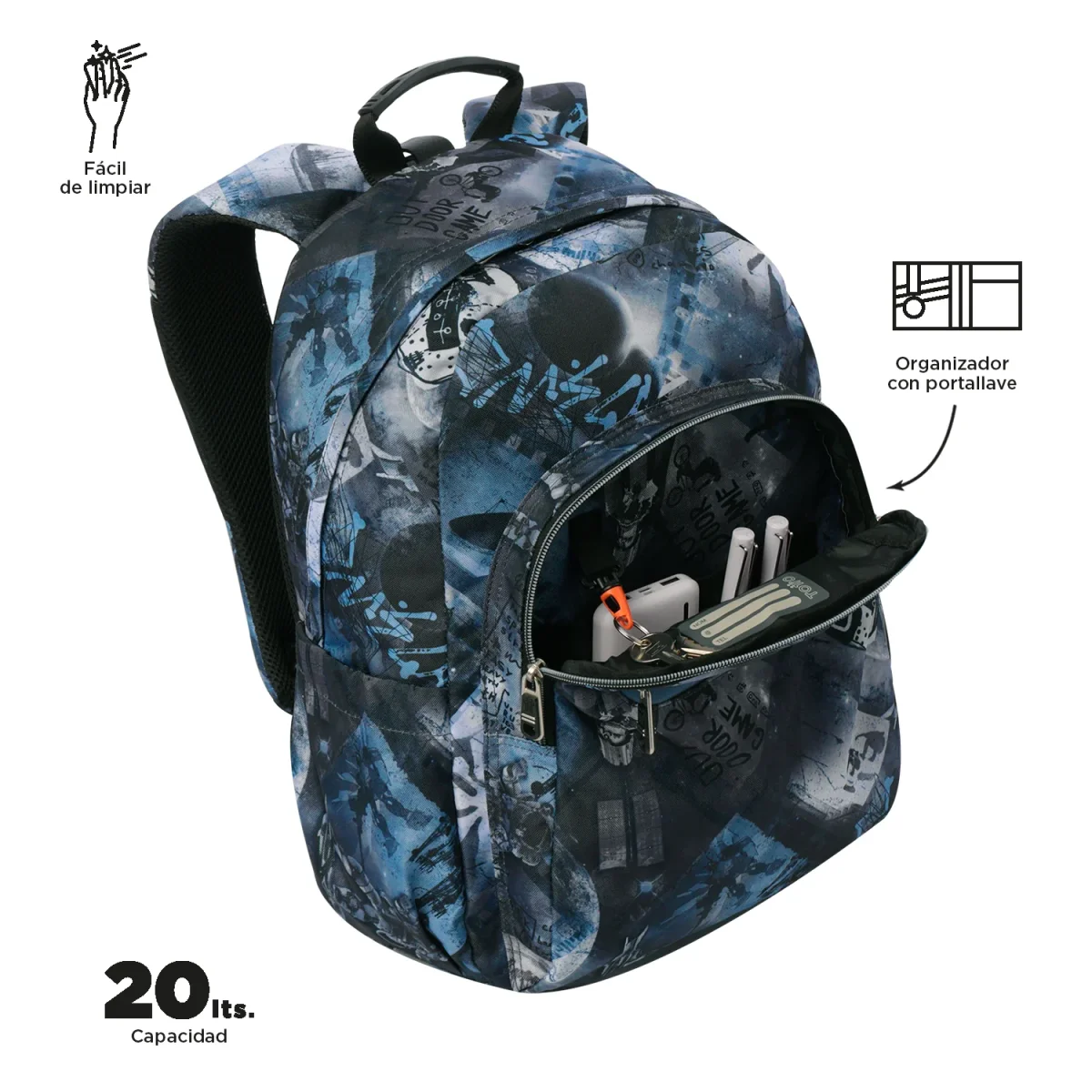 Mochila escolar adaptable a carro Totto Acuareles - Film - Imagen 7