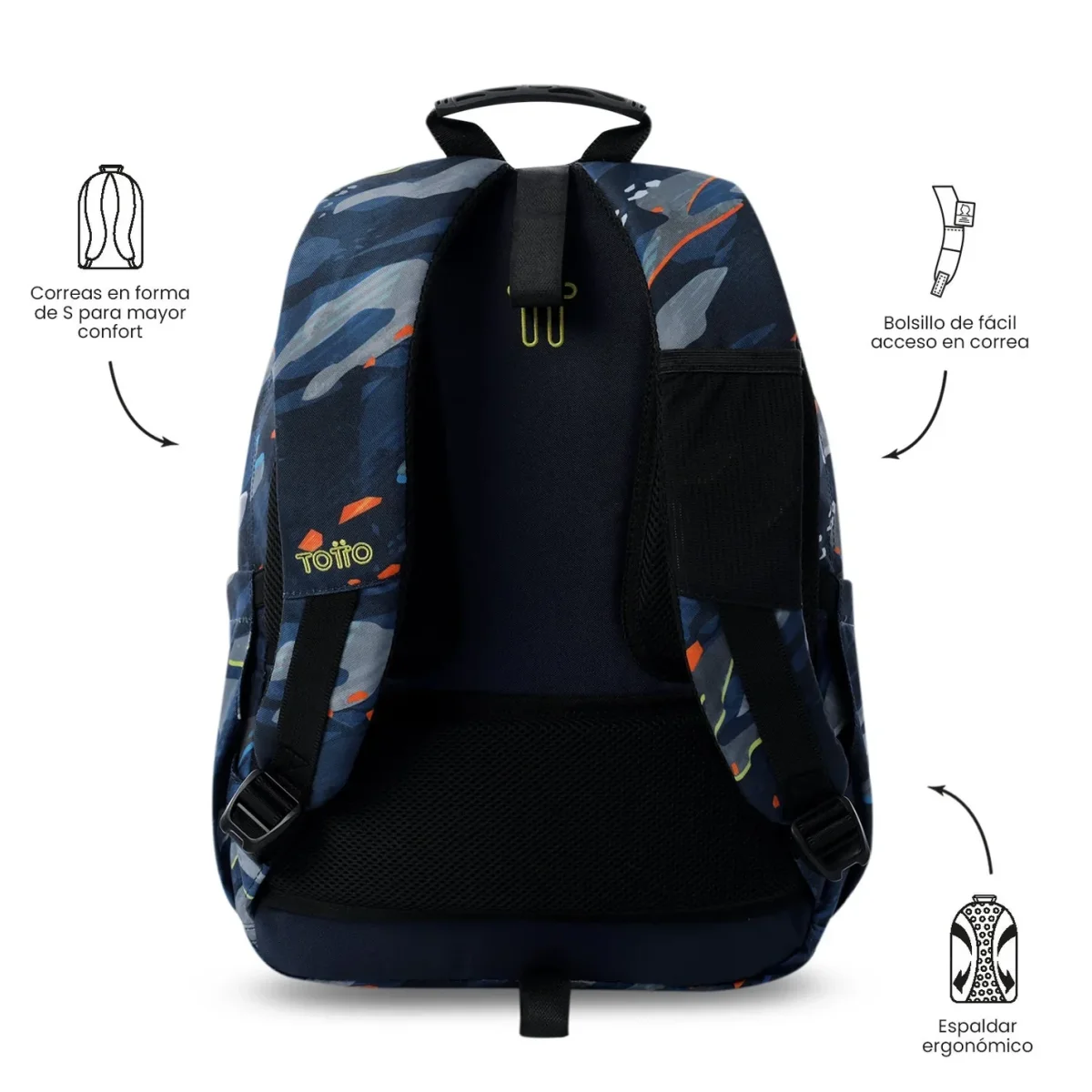 Mochila escolar adaptable a carro Totto Acuareles - Groove - Imagen 5