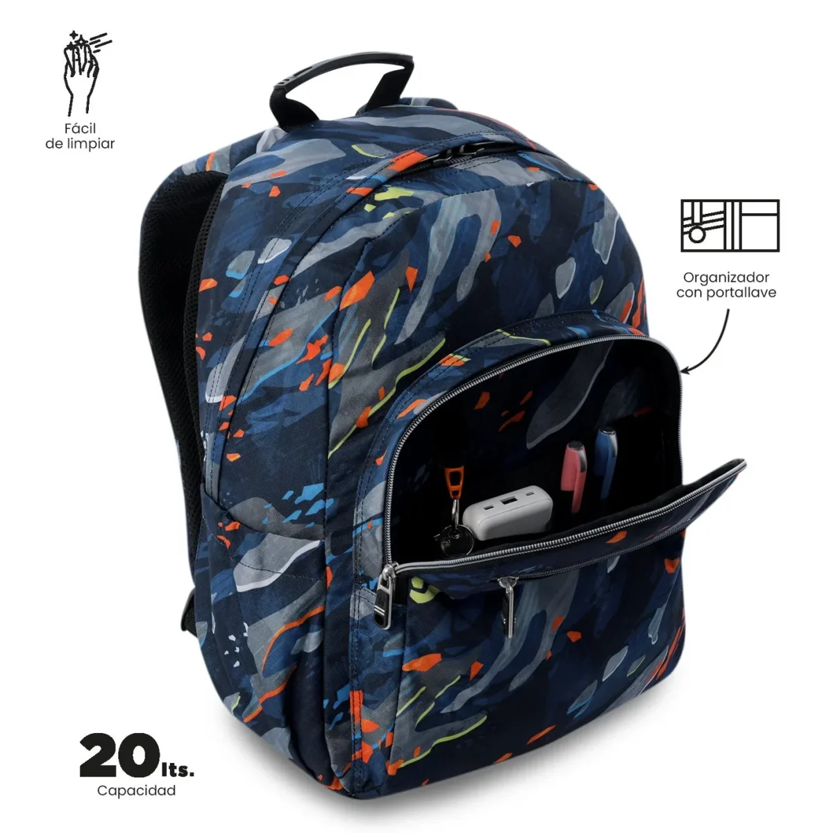 Mochila escolar adaptable a carro Totto Acuareles - Groove - Imagen 7