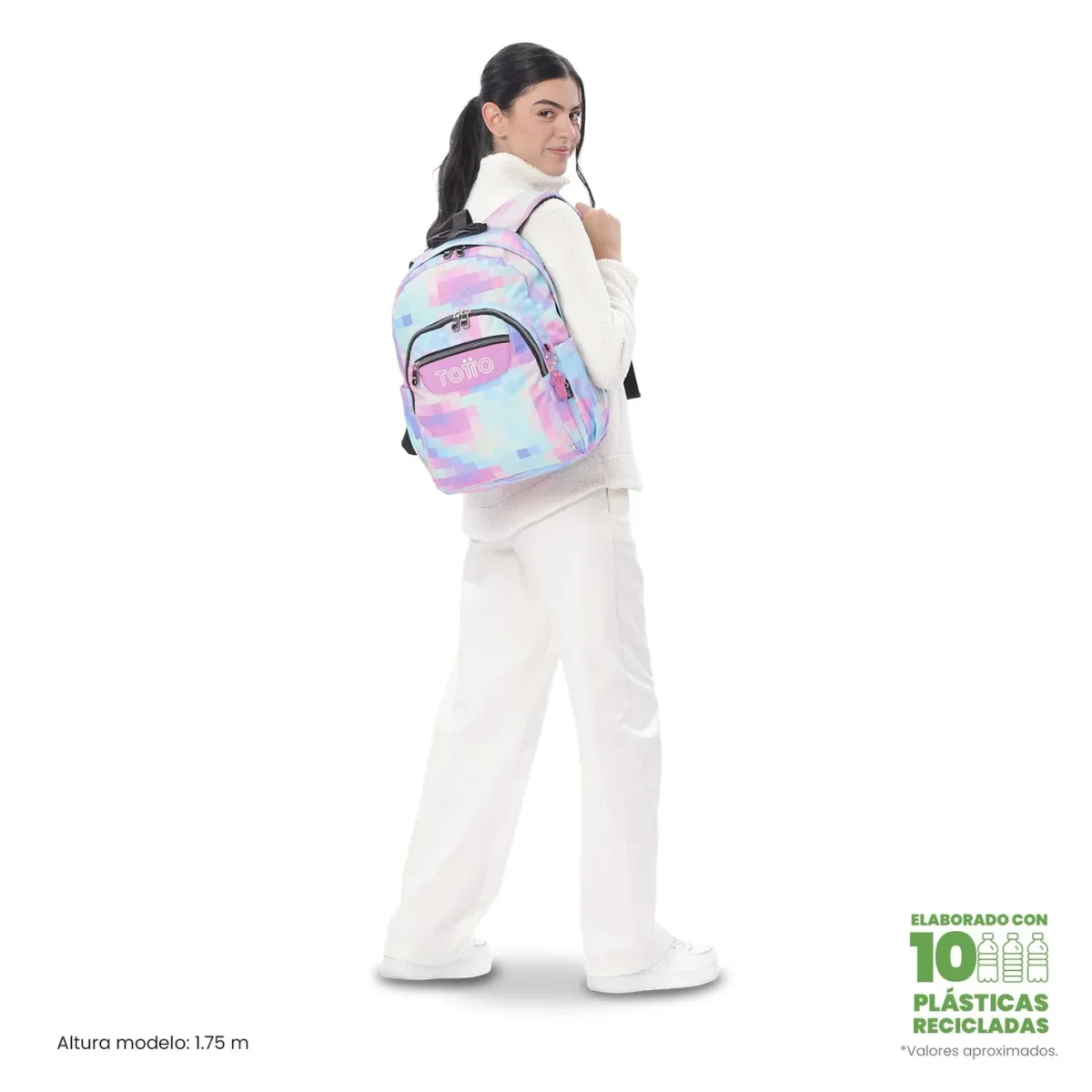 Mochila escolar adaptable a carro Totto Acuareles - Pixelly - Imagen 3