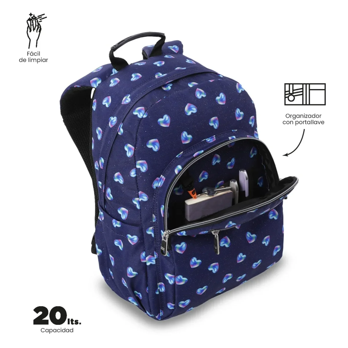 Mochila escolar adaptable a carro Totto Acuareles - Nacary - Imagen 7