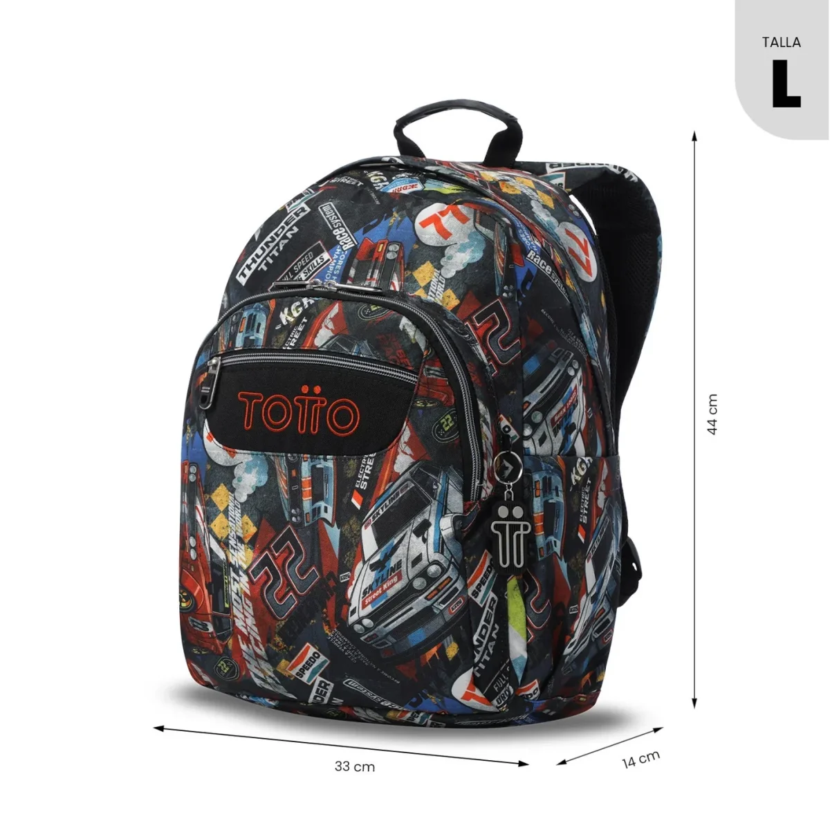 Mochila escolar adaptable a carro Totto Acuareles - Rally Red - Imagen 4