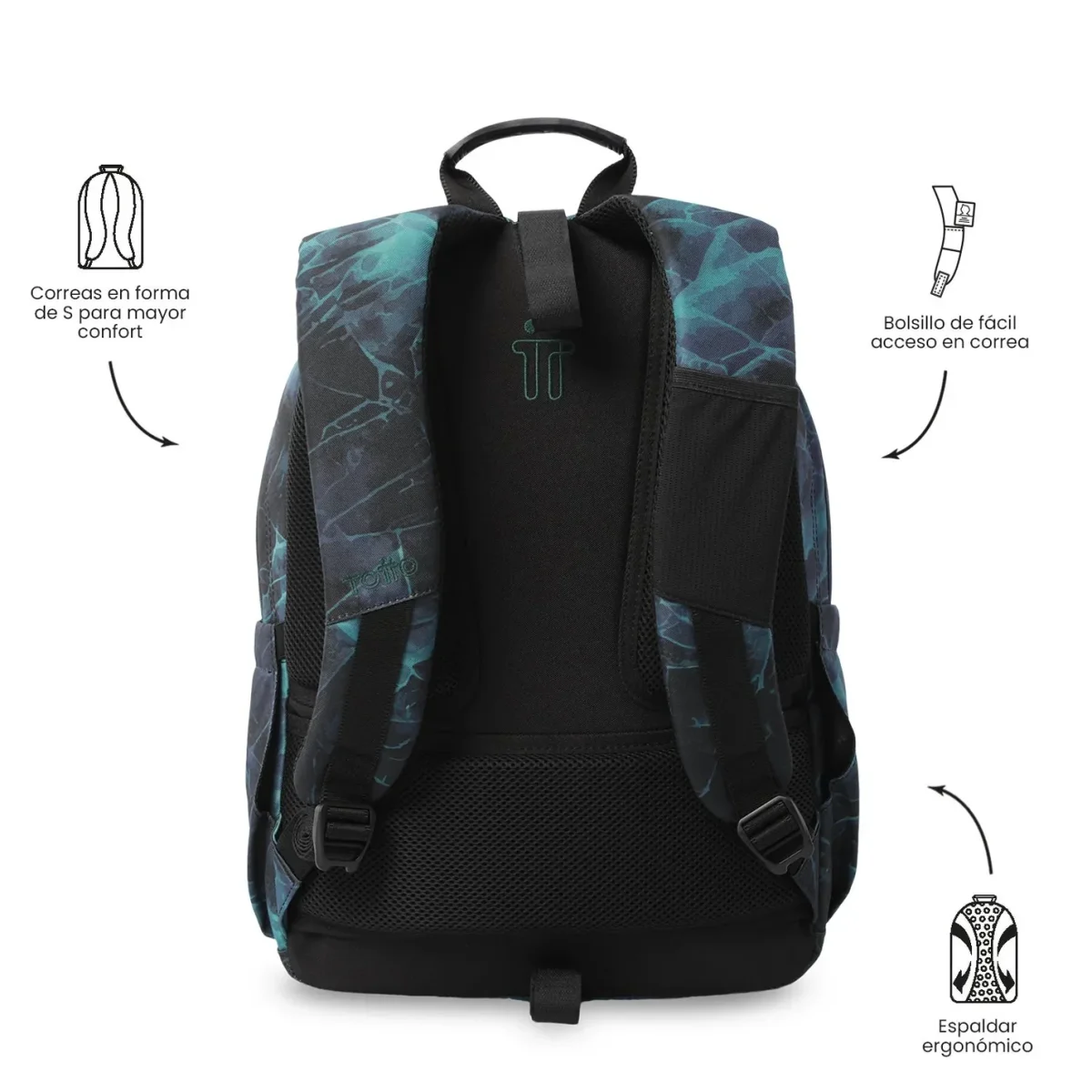 Mochila escolar adaptable a carro Totto Acuareles - Gelido - Imagen 5