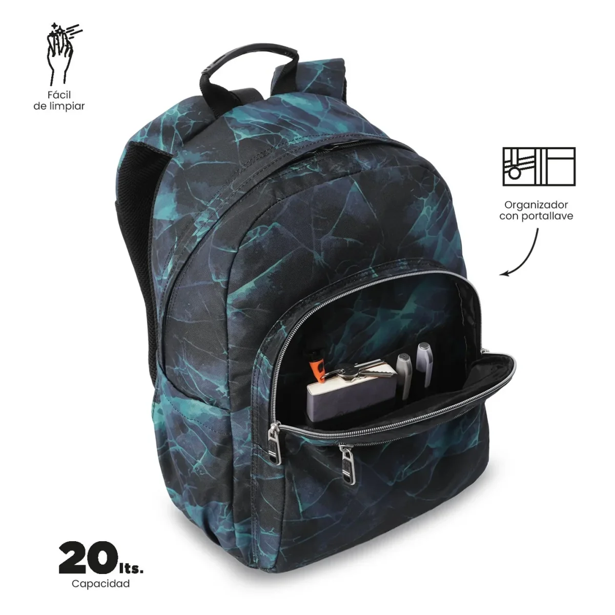 Mochila escolar adaptable a carro Totto Acuareles - Gelido - Imagen 7