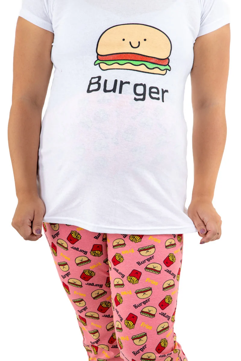 Pijama de Maternidad Con Estampado De Hamburguesita. - Imagen 4