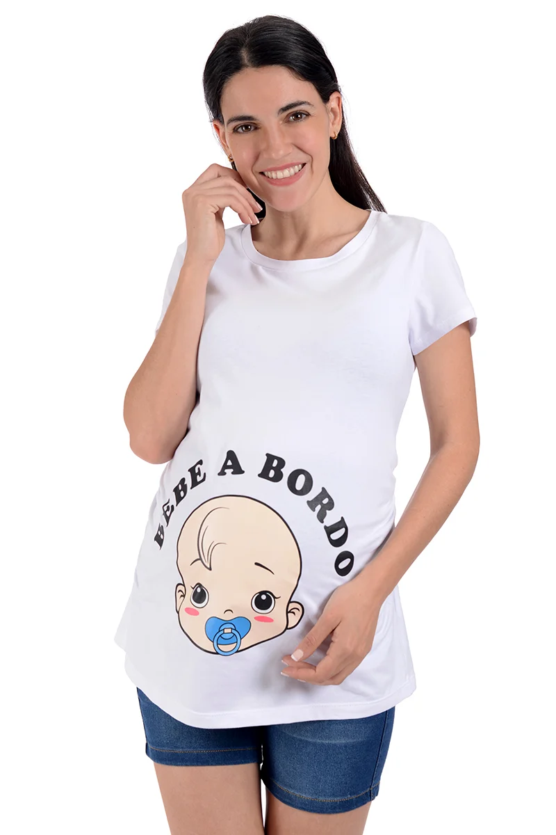 Playera para embarazada con estampado de Bebé "Bebé a Bordo"