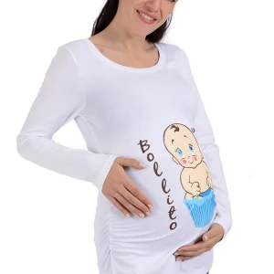 Playera de Embarazo "Bollito en el horno" MAMA MIA Maternity con Manga Larga