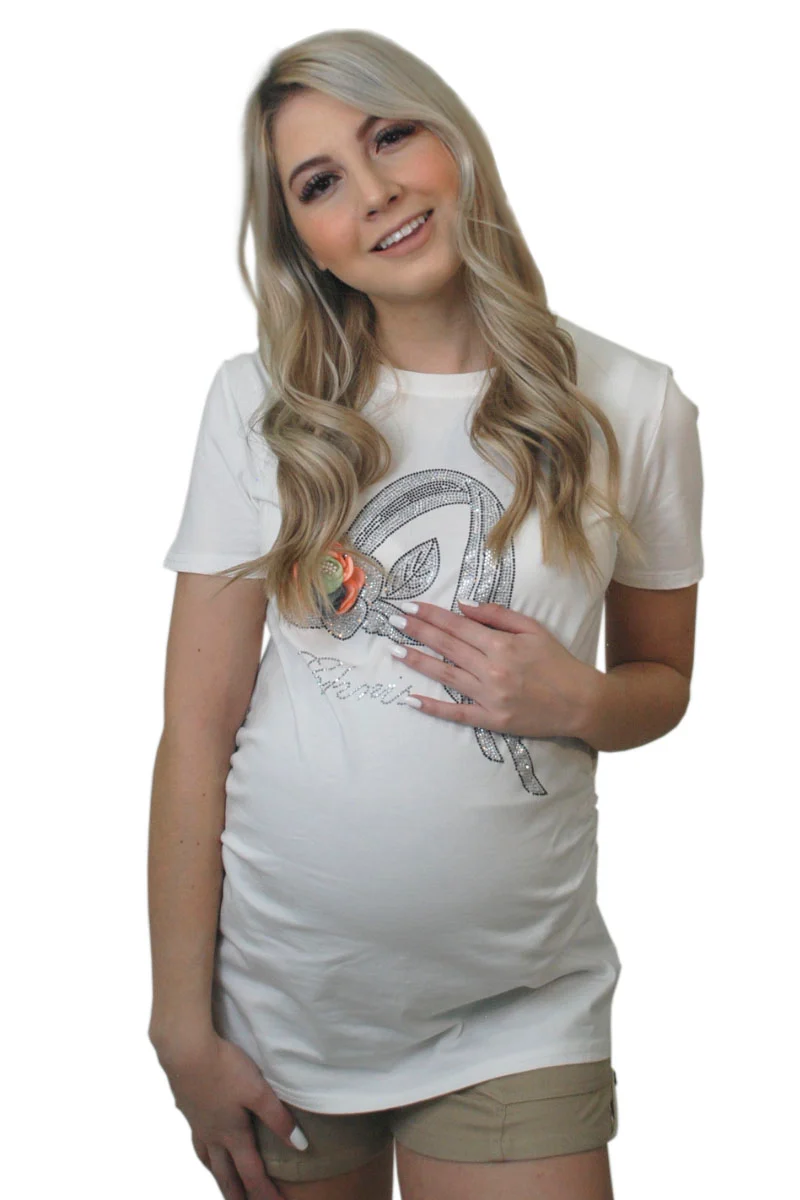 Playera De Maternidad Con Brillos - Imagen 2