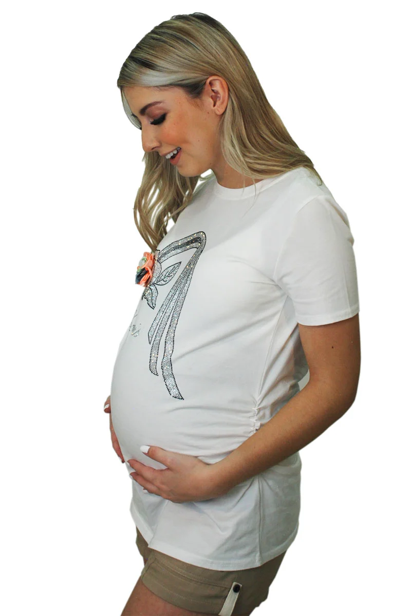 Playera De Maternidad Con Brillos - Imagen 3