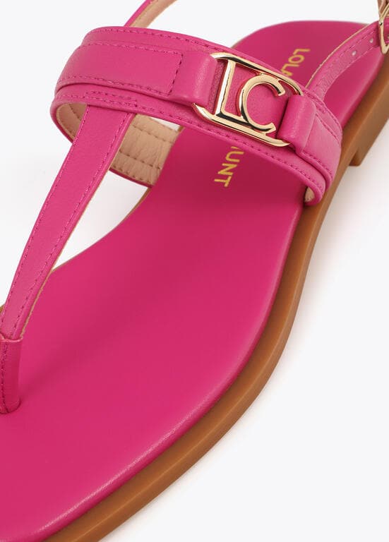 Sandalia Plana con Tira de Dedo y Hebilla Logotipada Lola Casademunt - Imagen 4