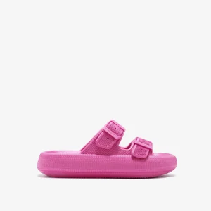 Sandalias doble Hebilla Fucsia